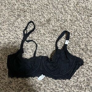 Victoria’s secret pink unlined balconette lace bra black size 32B NWT